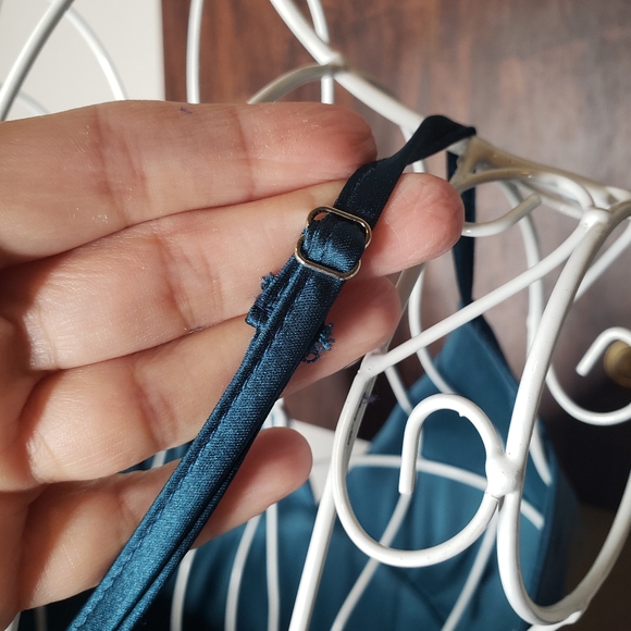 NWT Lulus Divine Entrance Teal Blue Satin Backless Maxi Dress Size XL - Picture 5 of 10